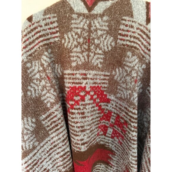 American Eagle Outfitters Aztec Pattern Short Sleeve Poncho One Size Fits All - Picture 6 of 6